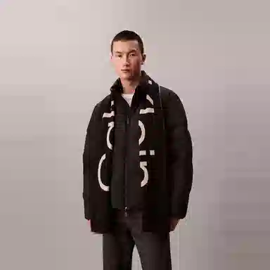 Calvin Klein Jacquard Wool Scarf