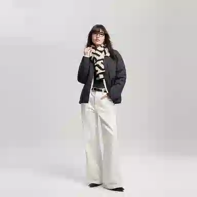 Calvin Klein Jacquard Wool Scarf Black