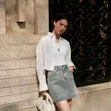 Calvin Klein Striped Cropped Shirt