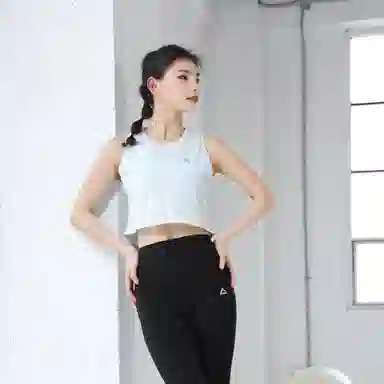 匹克 满印圆领套头无袖背心中腰直筒健身套装 女款