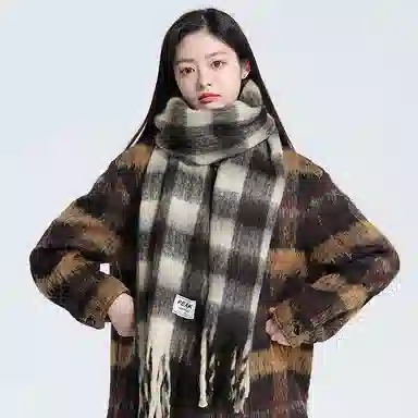 匹克 流苏保暖毛绒护耳韩系 涤纶 绒线围巾 男女同款情侣款