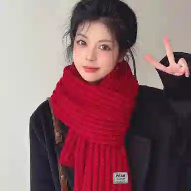 匹克 舒温和暖冬季保暖毛绒韩系 耳罩两件套 聚酯纤维 绒线围巾 男女同款情侣款