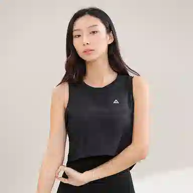 匹克 满印圆领套头无袖背心中腰直筒健身套装 女款