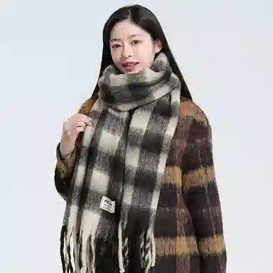 匹克 流苏保暖毛绒护耳韩系 涤纶 绒线围巾 男女同款情侣款