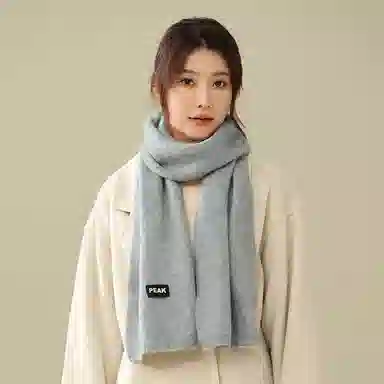 匹克 冬季保暖套装流苏千鸟格 绒线围巾 男女同款情侣款