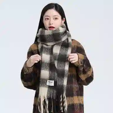 匹克 流苏保暖毛绒护耳韩系 涤纶 绒线围巾 男女同款情侣款