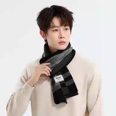 匹克 轻盈无感  穿戴舒适 聚酯纤维 绒线围巾 男款
