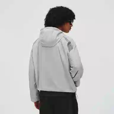 Atry拼接解构基础国潮美式户外宽松连帽防晒服 男女同款 灰色