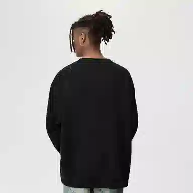 Atry Stone Print Crewneck Sweatshirt Black