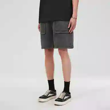 Atry Basic High Waist Drawstring Shorts Gray