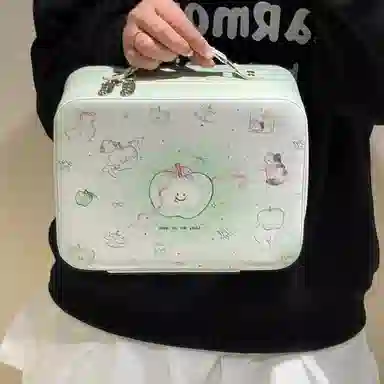 米甜兔 化妆包大容量便携化妆品收纳包旅行化妆箱带镜子手提洗漱包防水