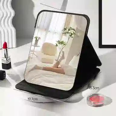 米甜兔 超清折叠小镜子学生宿舍专用梳妆镜桌面可立办公室便携家用化妆镜