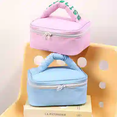 米甜兔 清新糖果色化妆包马卡龙色系手提包便携高颜值化妆品收纳袋随身洗漱包