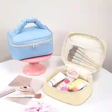 米甜兔 清新糖果色化妆包马卡龙色系手提包便携高颜值化妆品收纳袋随身洗漱包