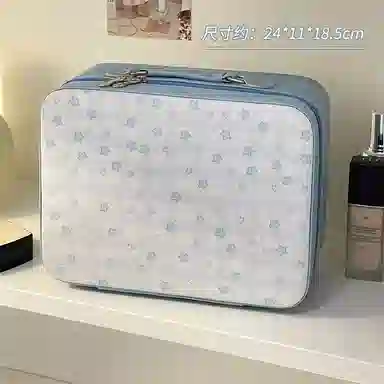 米甜兔 化妆包带镜子大容量女便携可爱化妆箱小旅行箱化妆品收纳包手提箱