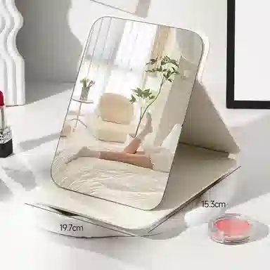 米甜兔 超清折叠小镜子学生宿舍专用梳妆镜桌面可立办公室便携家用化妆镜