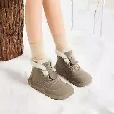 珂卡芙 美拉德潮流时尚复古百搭加绒厚底 短筒 雪地靴 女款