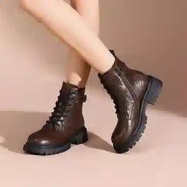 珂卡芙 合成革 百搭通勤潮流时尚舒适 马丁靴 女款