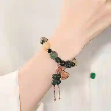 仙友 有钱花 国潮新中式财神莲花雕刻文玩佛珠文艺潮流 菩提根菩提子/菩提籽 手串 男女同款情侣款