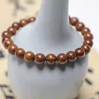 仙友 新中式万事顺遂文玩盘串纳福平安叠戴小众复古 金丝檀木 木作手串 男女同款情侣款