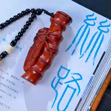 仙友 国风新中式节节高升手工精雕木质盘玩文玩飞黄腾达随身把玩挂件 紫檀属 把件 男女同款情侣款