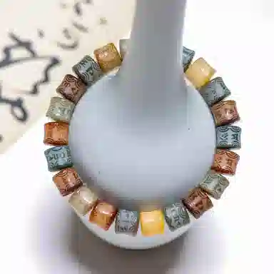 仙友 新中式国风串珠 过香佑福 复古国潮轻奢转运招财佛珠念珠 白玉菩提 手串 男女同款情侣款