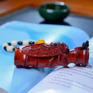 仙友 国风新中式节节高升手工精雕木质盘玩文玩飞黄腾达随身把玩挂件 紫檀属 把件 男女同款情侣款