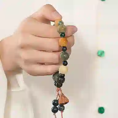 仙友 有钱花 国潮新中式财神莲花雕刻文玩佛珠文艺潮流 菩提根菩提子/菩提籽 手串 男女同款情侣款