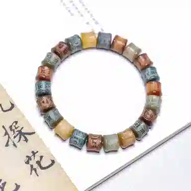 仙友 新中式国风串珠 过香佑福 复古国潮轻奢转运招财佛珠念珠 白玉菩提 手串 男女同款情侣款