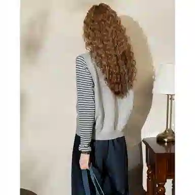 法文箱子 刺绣针织春秋季马甲 女款