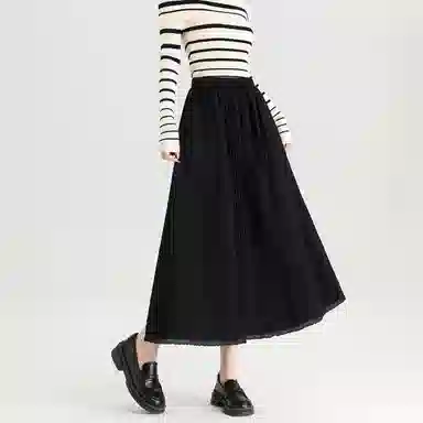 法文箱子 通勤纯色简约休闲长裙 女款