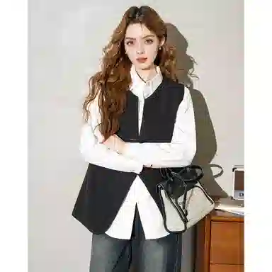 法文箱子 简约休闲通勤马甲 女款