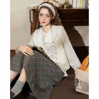 法文箱子 刺绣针织春秋季马甲 女款