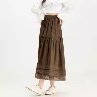 法文箱子 简约通勤纯色休闲长裙 女款