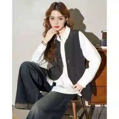 法文箱子 简约休闲通勤马甲 女款