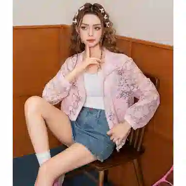 法文箱子 夏季女式开衫截短外套 女款