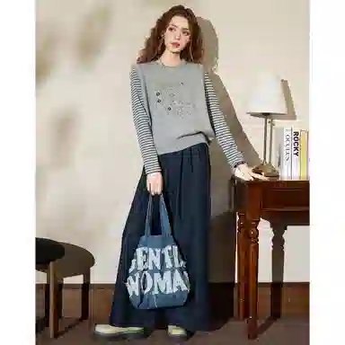 法文箱子 刺绣针织春秋季马甲 女款