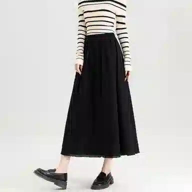 法文箱子 通勤纯色简约休闲长裙 女款