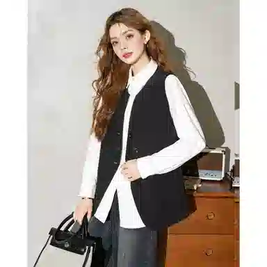 法文箱子 简约休闲通勤马甲 女款