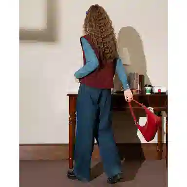 法文箱子 羊毛秋季叠穿马甲 女款