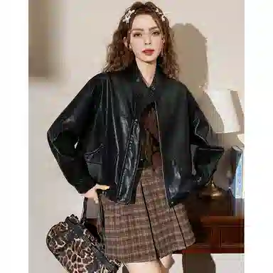 法文箱子 高级感小个子机车夹克 女款