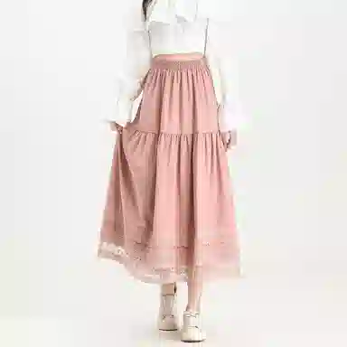 法文箱子 简约通勤纯色休闲长裙 女款