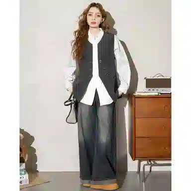 法文箱子 简约休闲通勤马甲 女款