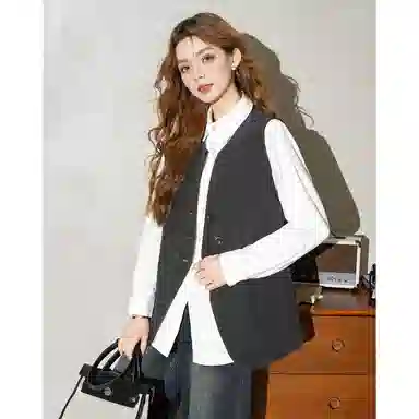 法文箱子 简约休闲通勤马甲 女款