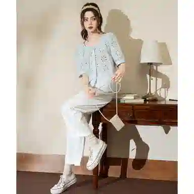 法文箱子 夏 高级感女短袖上衣衬衫 宽松 女款