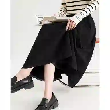 法文箱子 通勤纯色简约休闲长裙 女款