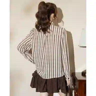 法文箱子 宽松长袖秋季衬衫 女款