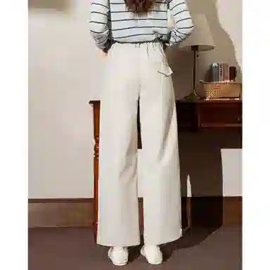 法文箱子 宽松纯色窄版休闲裤 女款