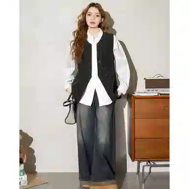 法文箱子 简约休闲通勤马甲 女款