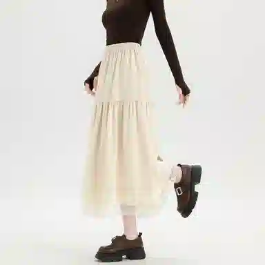 法文箱子 简约通勤纯色休闲长裙 女款